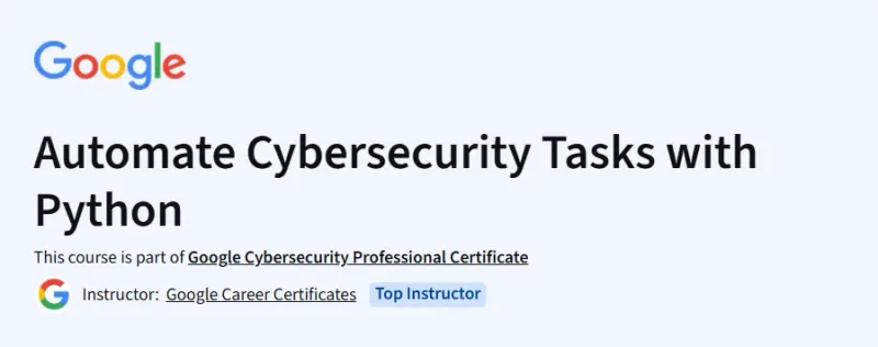 Automate Cybersecurity Tasks with Python Course