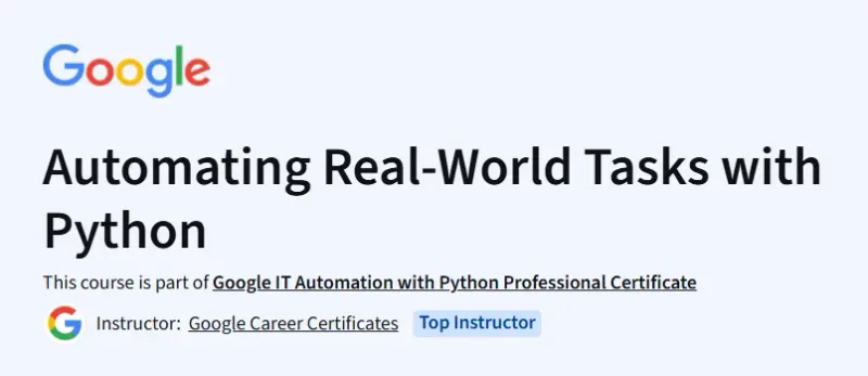 Automating Real-World Tasks with Python Course
