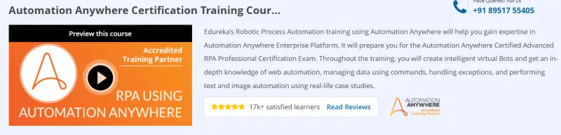 Automation Anywhere Certification Training Course