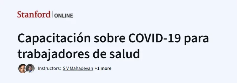 Capacitación sobre COVID-19 para trabajadores de salud Course