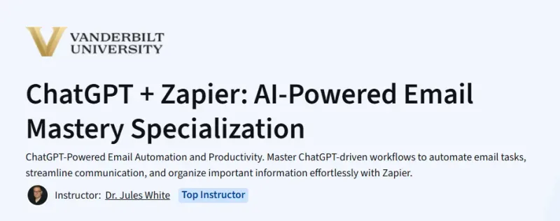 ChatGPT + Zapier: AI-Powered Email Mastery Specialization Course