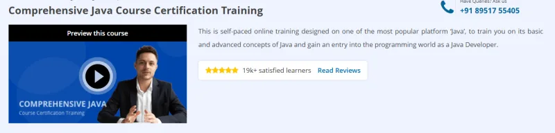 Comprehensive Java Course Certification Training Course