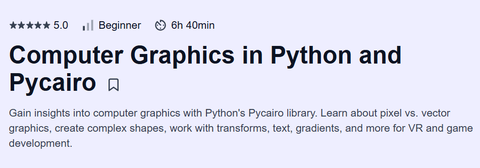 Computer Graphics in Python and Pycairo Course