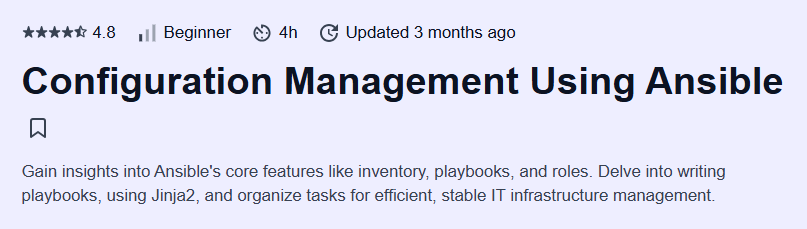 Configuration Management Using Ansible Course