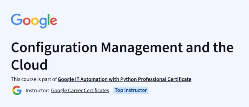 Configuration Management and the Cloud Course