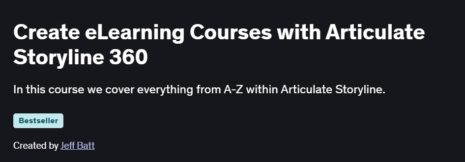 Create eLearning Courses with Articulate Storyline 360 Course