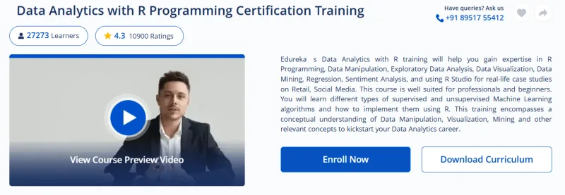Data Analytics with R Programming Certification Training Course