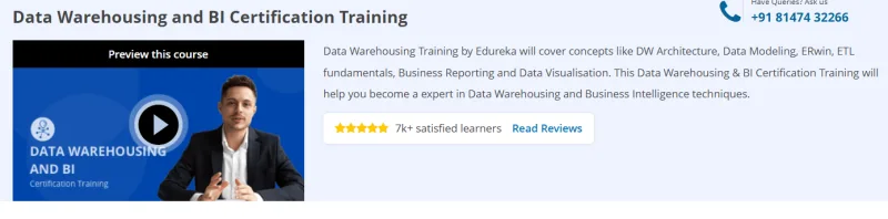 Data Warehousing and BI Certification Training Course