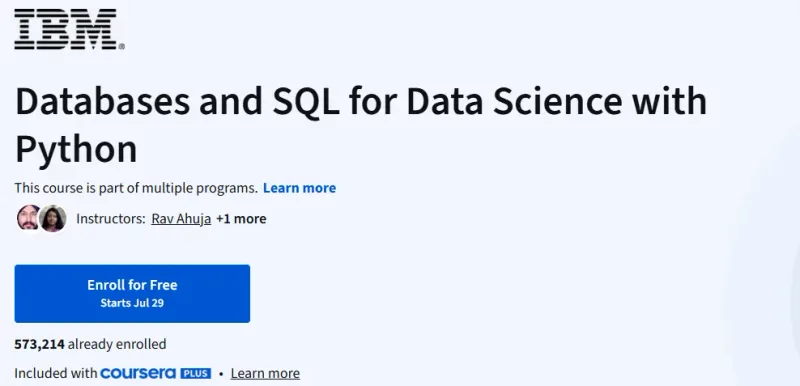 Databases and SQL for Data Science with Python Course