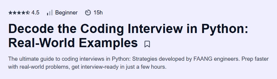 Decode the Coding Interview in Python: Real-World Examples Course