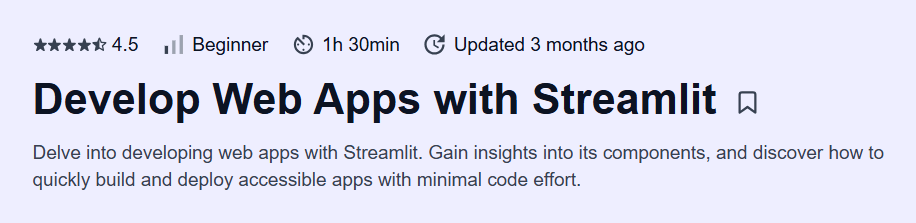 Develop Web Apps with Streamlit Course
