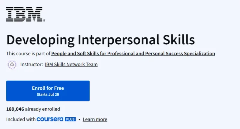 Developing Interpersonal Skills Course