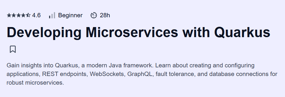 Developing Microservices with Quarkus Course