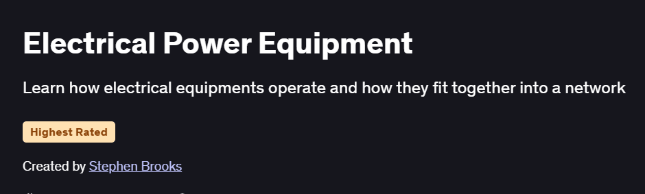 Electrical Power Equipment Course