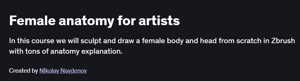 Female anatomy for artists Course