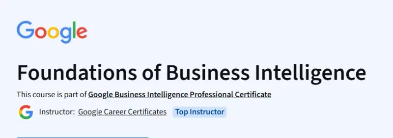Foundations of Business Intelligence Course