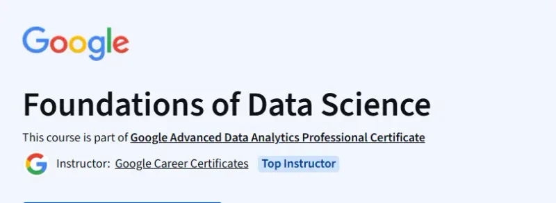 Foundations of Data Science Course