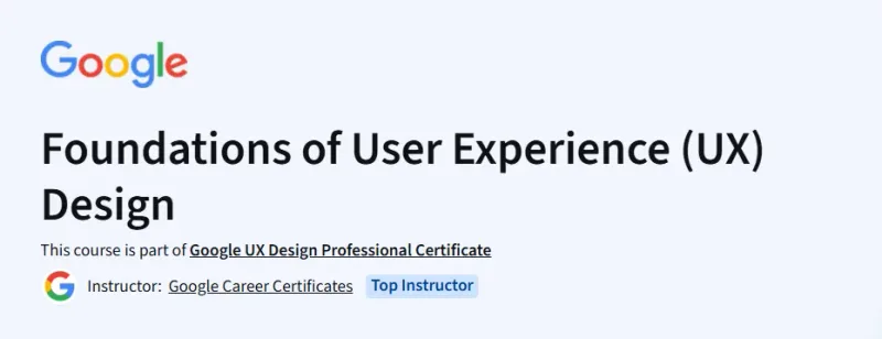 Foundations of User Experience (UX) Design Course