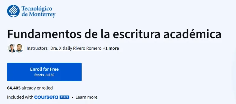 Fundamentos de la escritura académica Course