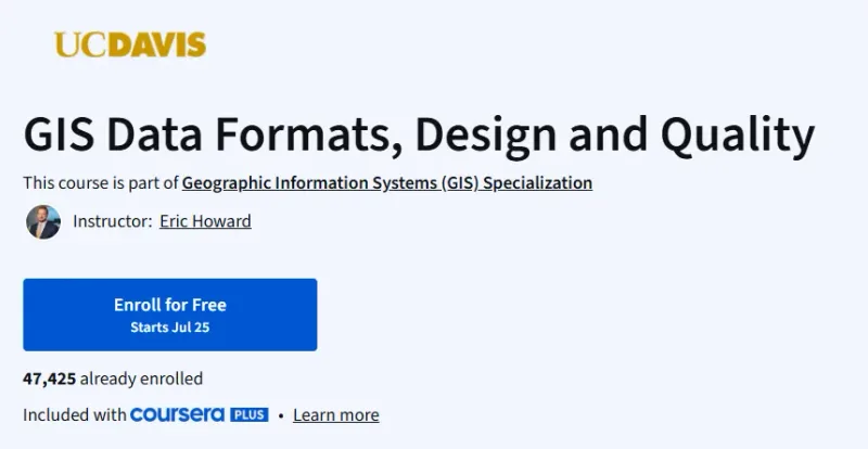 GIS Data Formats, Design and Quality Course