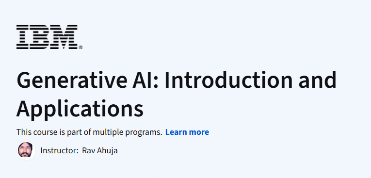 Generative AI: Introduction and Applications Course