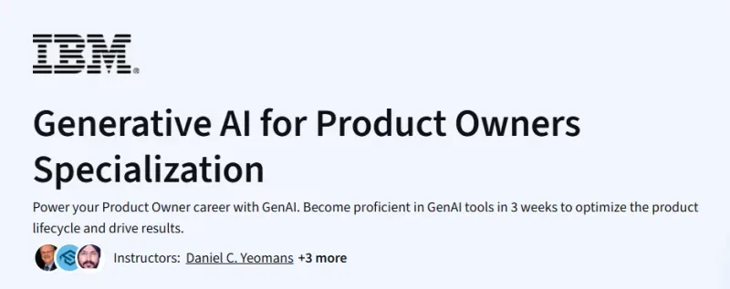 Generative AI for Product Owners Specialization Course