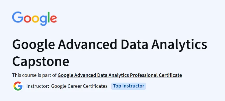 Google Advanced Data Analytics Capstone Course