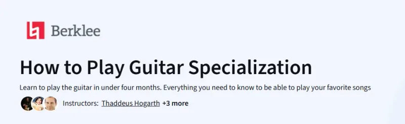 How to Play Guitar Specialization Course