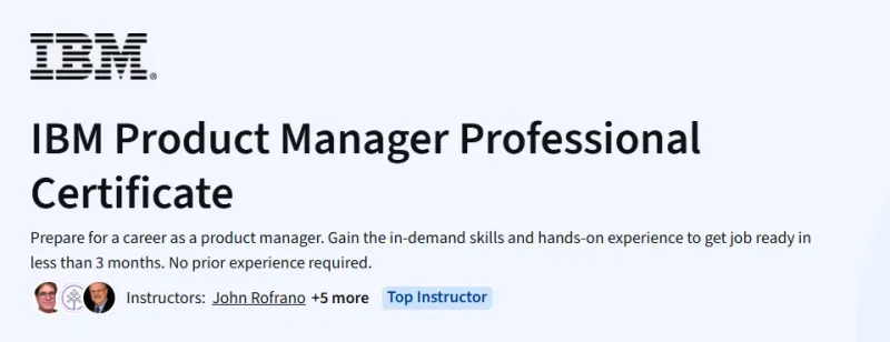 IBM Product Manager Professional Certificate Course
