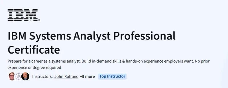 IBM Systems Analyst Professional Certificate Course
