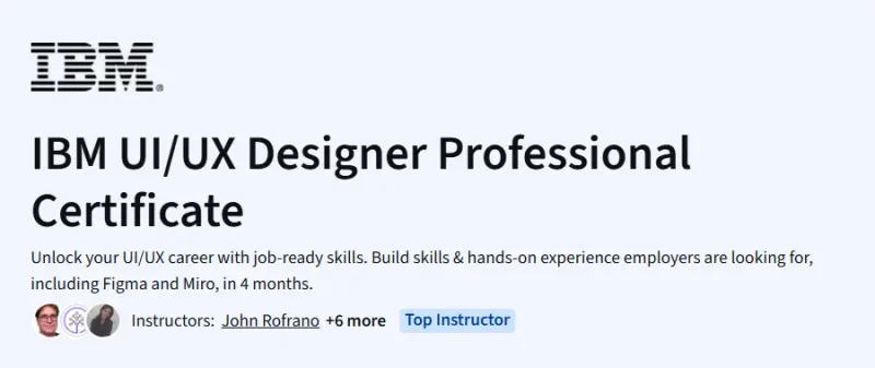 IBM UI/UX Designer Professional Certificate Course