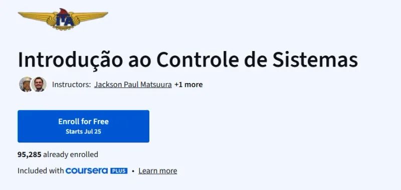 Introdução ao Controle de Sistemas Course