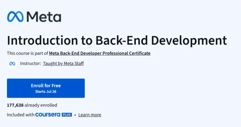 Introduction to Back-End Development Course
