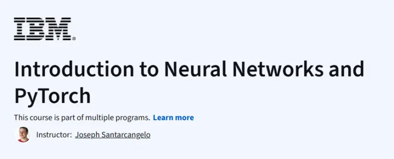 Introduction to Neural Networks and PyTorch Course