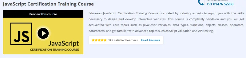 JavaScript Certification Training Course