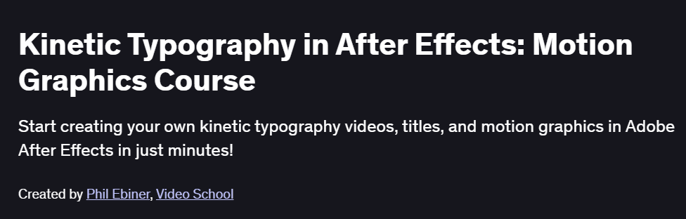 Kinetic Typography in After Effects: Motion Graphics Course