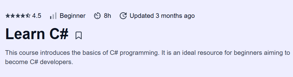 Learn C# Course