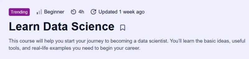 Learn Data Science Course