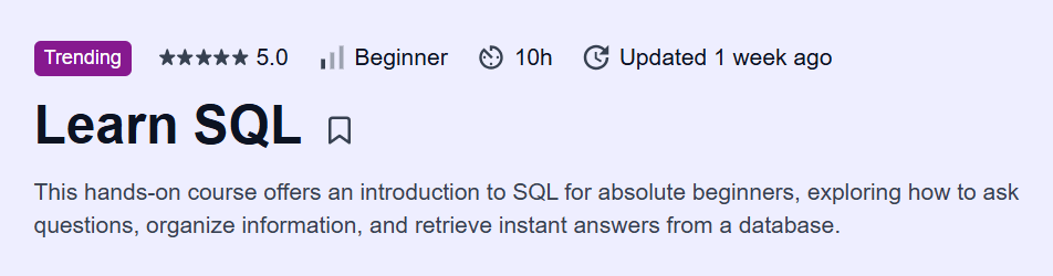 Learn SQL Course