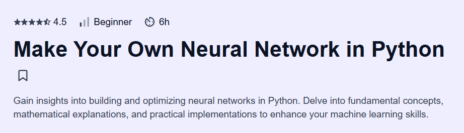 Make Your Own Neural Network in Python Course
