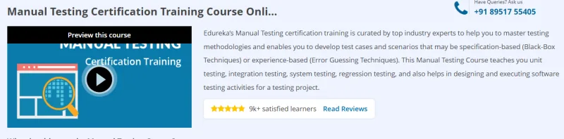 Manual Testing Certification Training Course Online