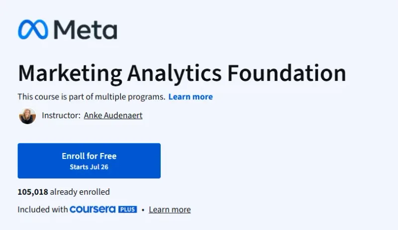 Marketing Analytics Foundation Course