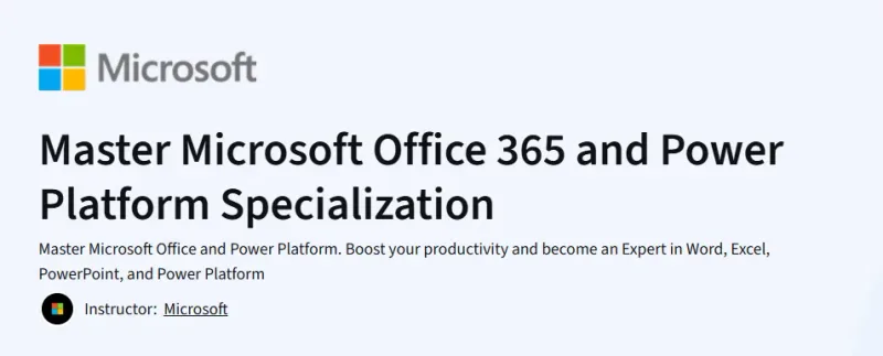 Master Microsoft Office 365 and Power Platform Specialization Course