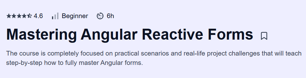 Mastering Angular Reactive Forms Course
