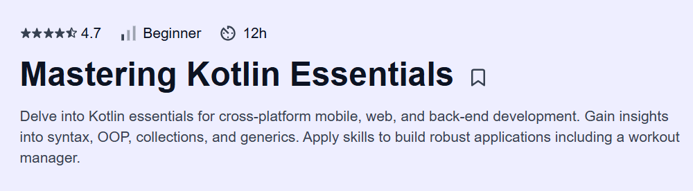 Mastering Kotlin Essentials Course