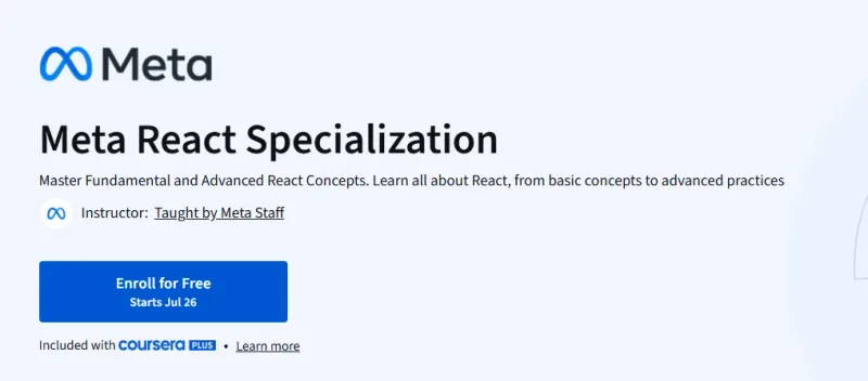 Meta React Specialization Course
