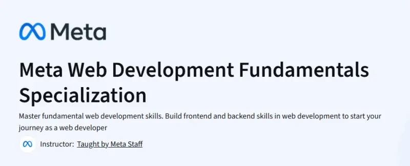 Meta Web Development Fundamentals Specialization Course