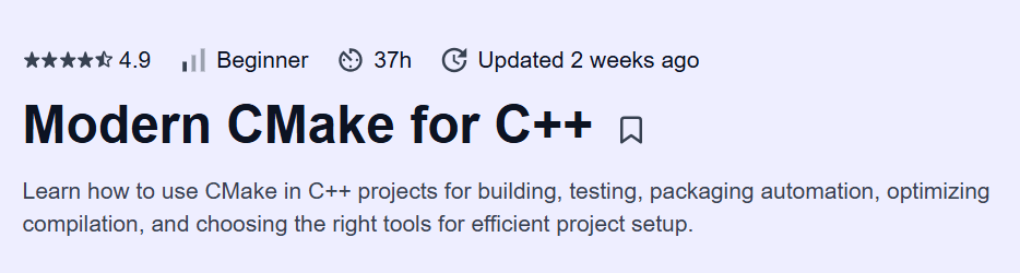Modern CMake for C++ Course