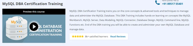 MySQL DBA Certification Training Course