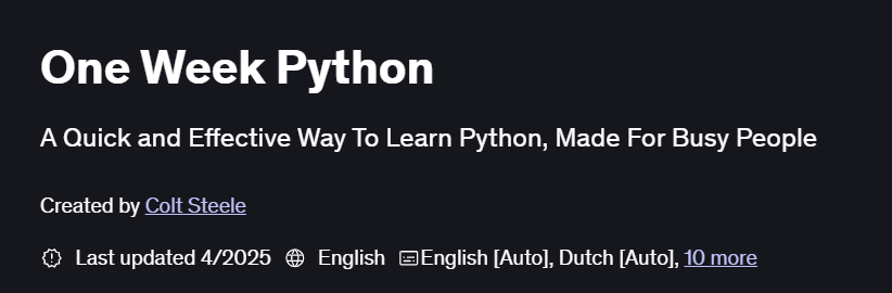 One Week Python Course